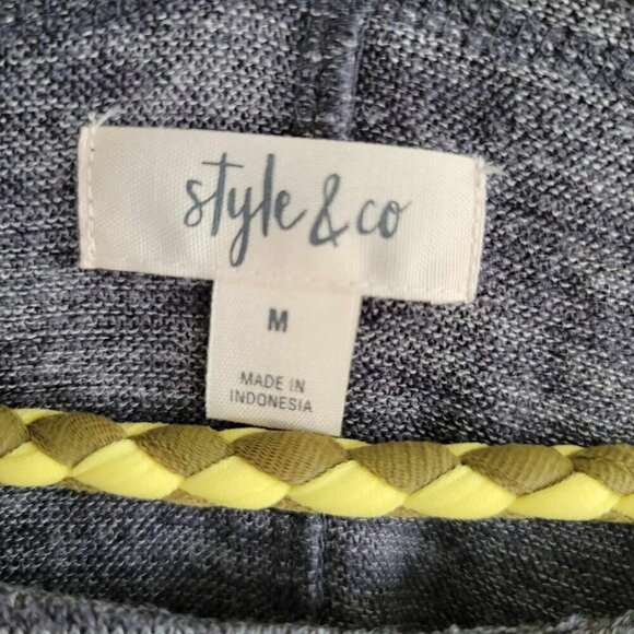 Style & Co Heather grey bodice sweater with orange, rust and black pattern - Picture 5 of 10